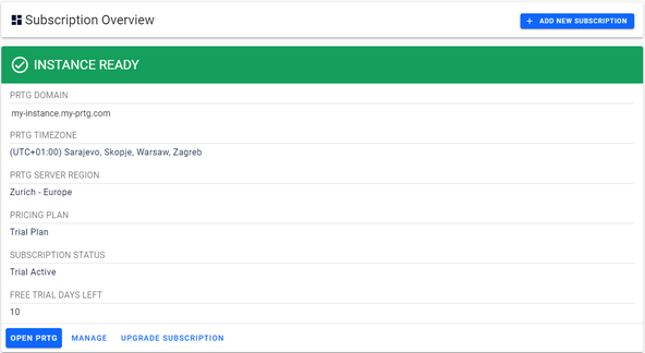 PRTG Hosted Monitor Instance Ready