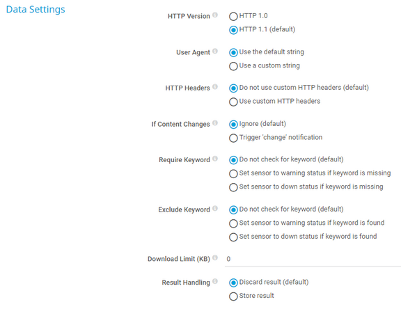 Data Settings
