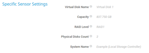 Specific Sensor Settings Specific Sensor Settings